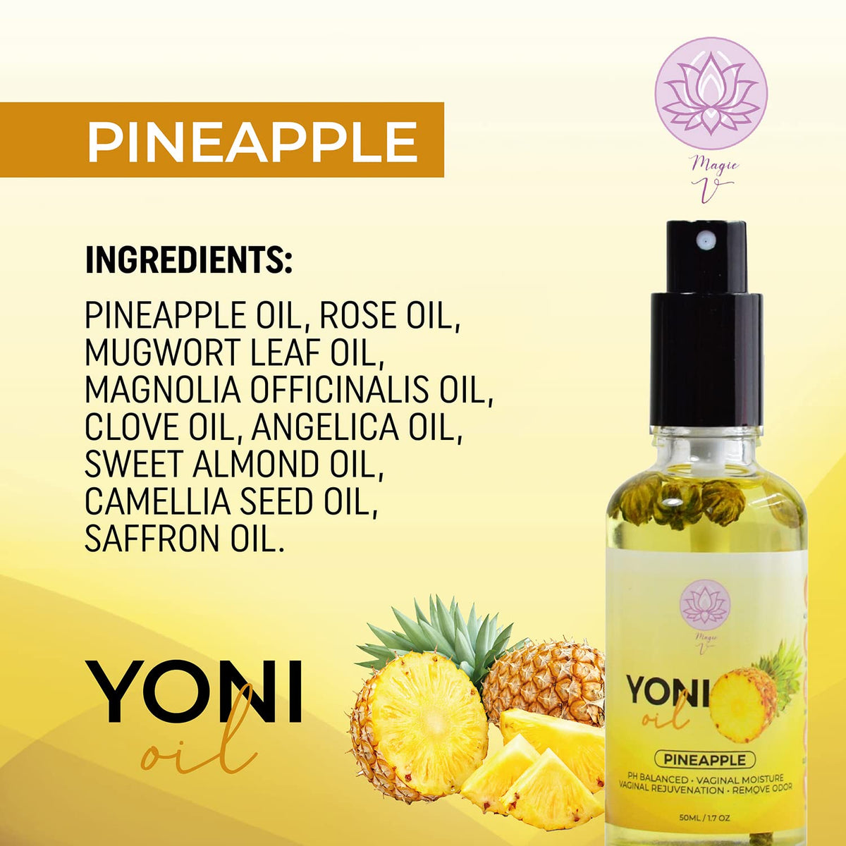 Magic V Steam V Yoni Oil Spray Organic Feminine Oil Vaginal Moisturizer For Wetness
