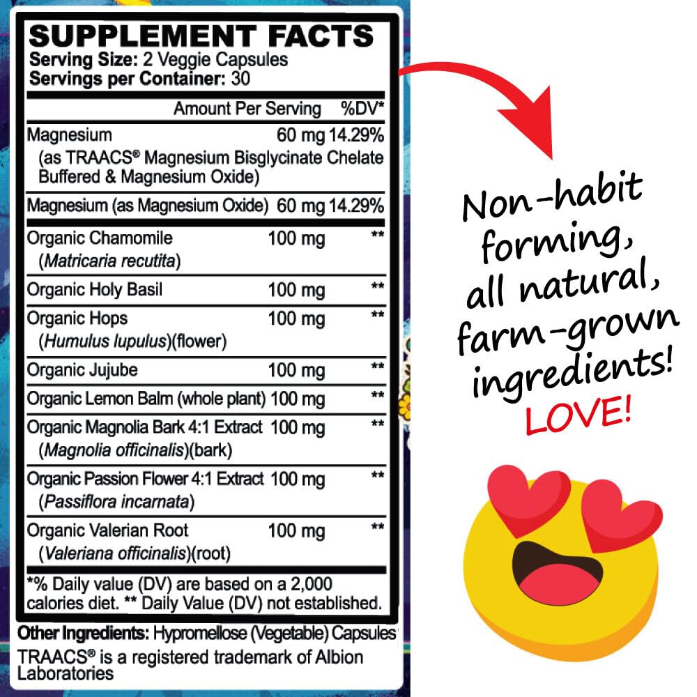 Melatonin Free Natural Sleep Aid Supplement Peace, Love, and ZZZs