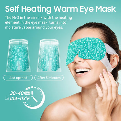 BeHoomi Self Heating Steam Eye Mask – Warm Compress Heated Eye Mask for Sleep, Relaxation & Dry Eye Relief, Unscented (20 Pack)