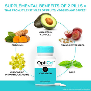OptiCel Joint Health - Joint Support Supplement, Promotes Easy Movement, Joint Pain Supplement, Supports Muscle Health & Mobility, All Natural, Plant-Based & Non-GMO, 60 Capsules OptiCelBuy Supplements Australia