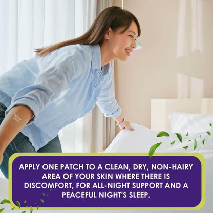 Relief Night Patch - 8 Pack Arnica, White Willow Bark, Melatonin, Ashwagandha for Soreness for Sleep Patches for Women and Men