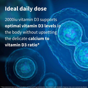 Igennus Daily Vitamin D3 2000iu, 50 mcg, Clean Label, 365 Small Tablets, 1-Year Supply, Vegetarian Cholecalciferol Vitamin D Supplement