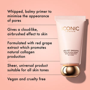 ICONIC LONDON Velvet Smooth Pore-Refining Primer | Whipped, Balmy Primer, Diffuses Pores, Cruelty-Free, Vegan Makeup, 1.01 Fl oz ICONIC LONDONBuy Supplements Australia