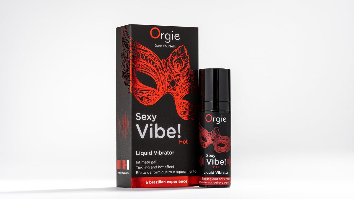 Orgie Sexy Vibe Hot Kissable Arousal Gel – Tingling & Warming Effect with Strawberry Flavor – 0.5 fl oz (15 ml)