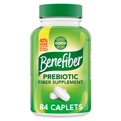 Benefiber Prebiotic GLP-1 Friendly Fiber Supplement Caplets, 84 Count
