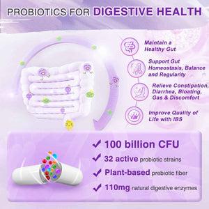 ZEBORA Probiotics for Women Digestive Health with Enzymes & Prebiotics 100 Billion CFUs - Vaginal Probiotics with D Mannose & Cranberry - Urinary Tract Health