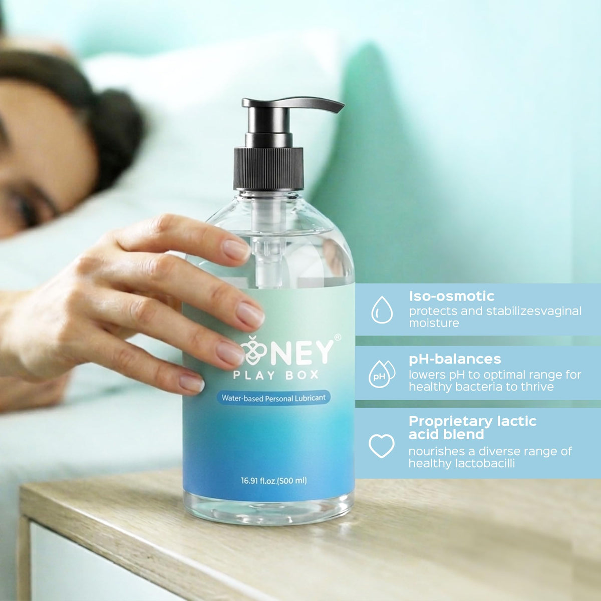 HoneyPlayBox Water Based Lube Personal Lubricant, 16.91 Fl Oz,Toy Safe