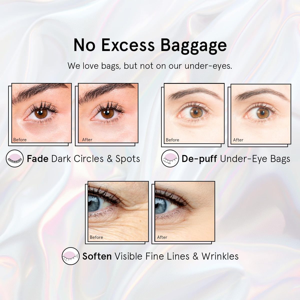grace & stella Peptide & White Under Eye Patches - 6 Pairs - Firming Gel Masks with Niacinamide & Rice Extract