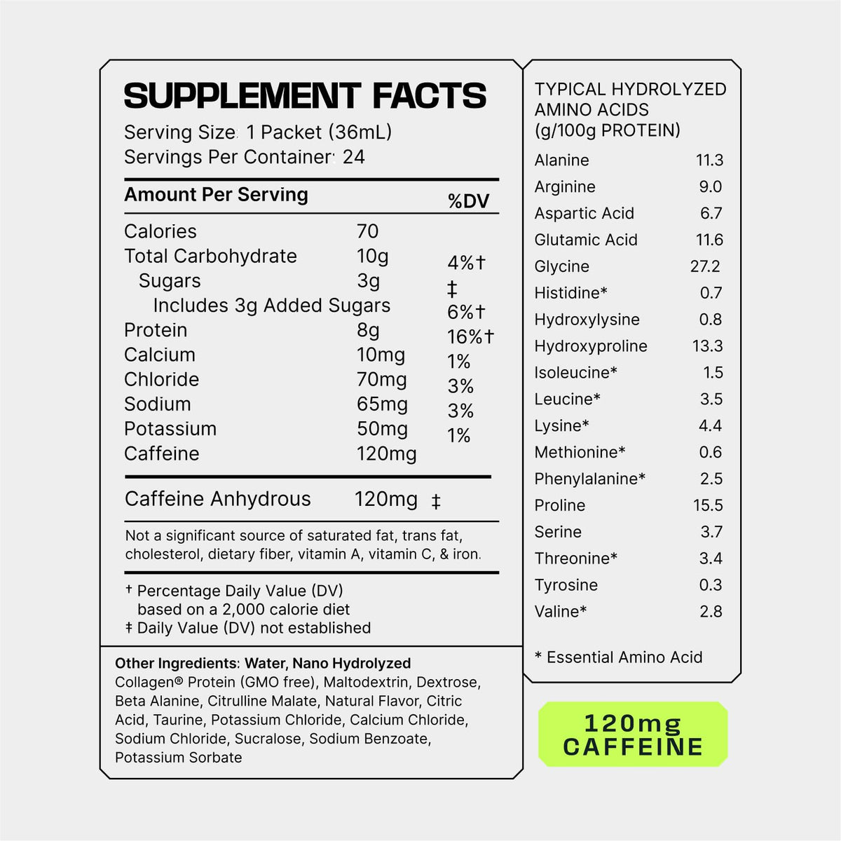 Frog Fuel Power Energized Complete Protein Shot, 15g, Nano Hydrolyzed & Grass Fed, 80mg Caffeine, Gluten Free, Fat & Sugar Free, 22 Amino Acids