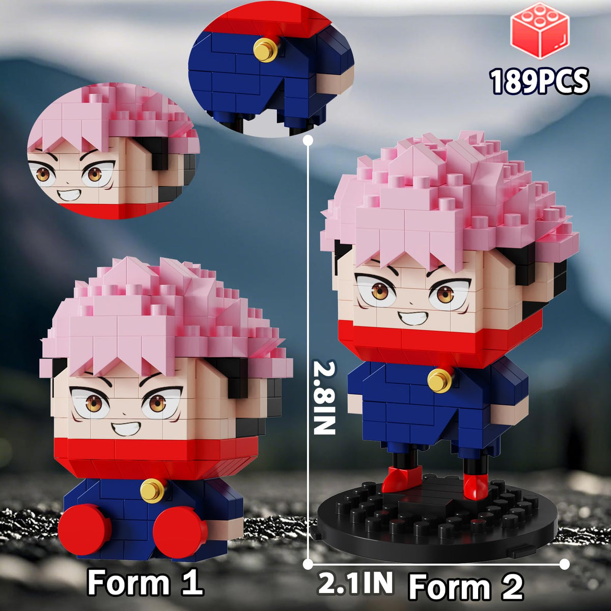 5 JJK Jujutsu Battle Figures Building Blocks Set, 2IN1 Sitting&Standing Cute Popular Spell Kaisen Characters Brick Micro Headz, Japanese Manga Merch Ideal Valentine's Day Gift for Adult Teen 961PCS