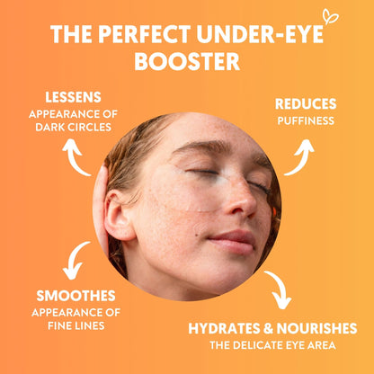 By Nature Vitamin C + Caffeine Hydrating Under Eye Mask Patches for Dark Circles & Puffiness – Energizing Brightening Eye Patches Skincare – 5 Pairs