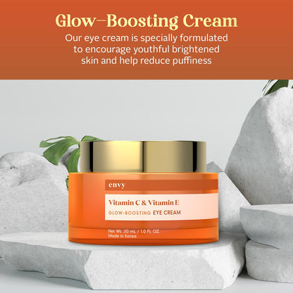 Envy Vitamin C & Vitamin E Under Eye Cream - Brightening Korean Skincare (1.01 oz)