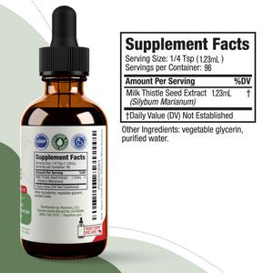 Rejuvica Health Active Milk Thistle 4oz XL Super Size - Advanced Milk Thistle Seed Liquid Extract Drops - May Support the Liver