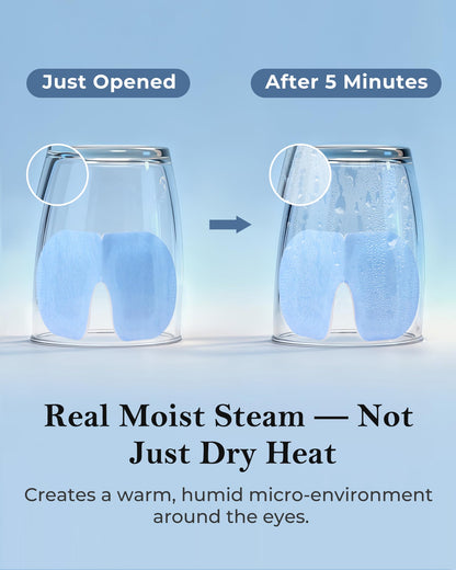 Steam Eye Mask for Dry Eyes (16 Packs) - Unscented Self-Heating Warm Compress for Stye, Digital Strain & Deep Sleep