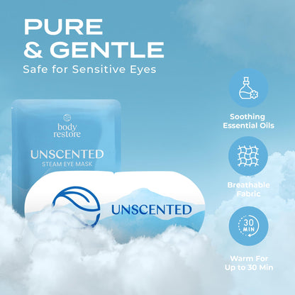 Body Restore Unscented Self-Heating Warm Compress for Dry Eyes & Stye Relief - Heated Eye Mask for Sensitive Eyes (5 Pack)