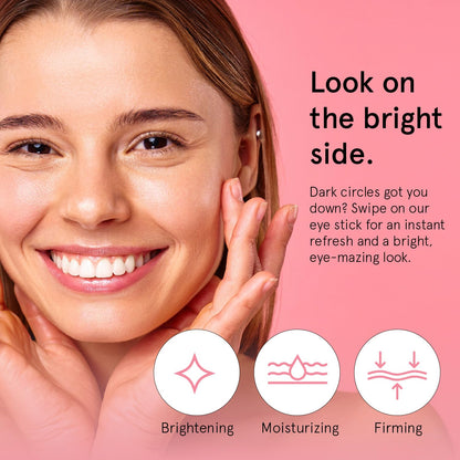 grace & stella Under Eye Brightener Balm Stick (3.5g) - Travel-Size Caffeine Eye Cream for Dark Circles, Puffiness & Wrinkles | Vegan Brightening Stick with Niacinamide