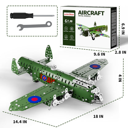 Lucky Doug STEM Building Projects Model Airplane Set - 389 Pieces STEM Project Building Toys for Kids Ages 8-12, Assembly Science Kit Educational Army Toys Gift for Kids Boys 8 9 10 11 12-16 Years Old