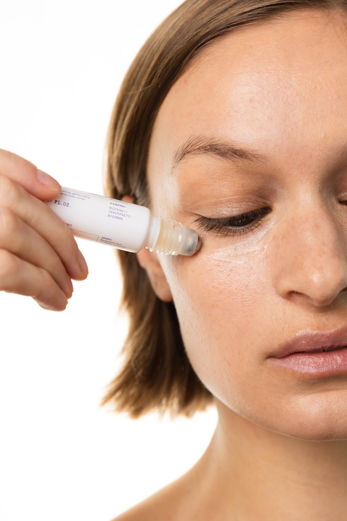 KORRES Greek Yoghurt Wide Awake Eye Gel Serum – Brightening Eye Roller with Hyaluronic Acid & Caffeine for Dark Circles & Puffiness (0.51 fl oz)