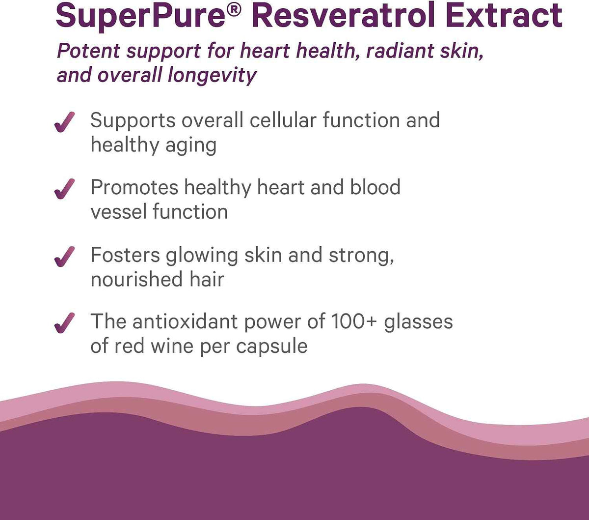 PURE SYNERGY SuperPure Resveratrol Extract - Organic Resveratrol Supplement - Antioxidant Trans-Resveratrol Extract with Grape Polyphenols - for Healthy Aging, Heart, and Skin Health (60 Capsules)