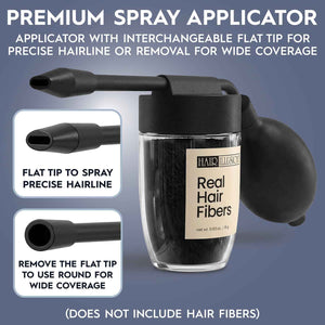 Hair Illusion Spray Applicator Removable Flat Tip designed to Spray Precise Hairline or Remove Tip For Round Sprayer And Wide Coverage (does not include hair fibers)