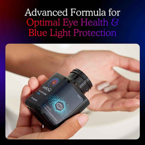 MitoQ +Eye - Eye Health Supplement with Lutein & Zeaxanthin (5:1 Ratio), Bilberry, Maritime Pine Bark, Zinc, Mitoquinol - Supports Macular Health, Visual Clarity & Blue Light Defense