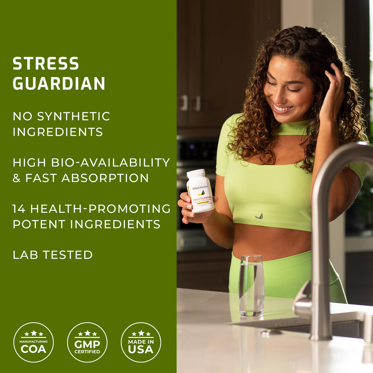 BIOptimizers Stress Guardian - Stress Relief Capsule - Rest Support Management - 90 Capsules