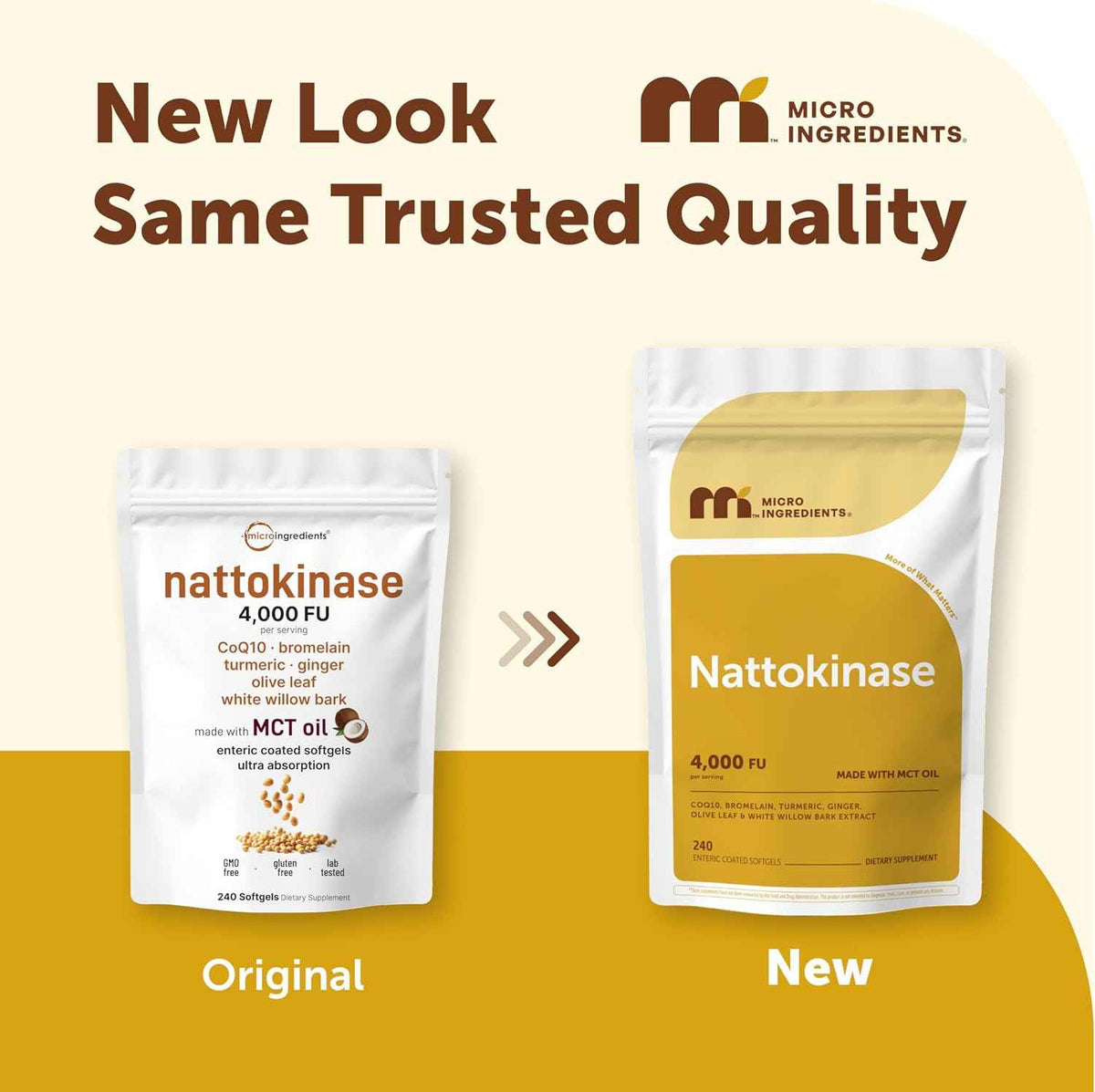 Micro Ingredients Nattokinase 240 Softgels, 200mg (4,000 FU) Per Serving - 7-in-1 Nattokinase Supplement with CoQ10, Bromelain, Turmeric, Ginger, Olive Leaf, & White Willow Bark - Non-GMO