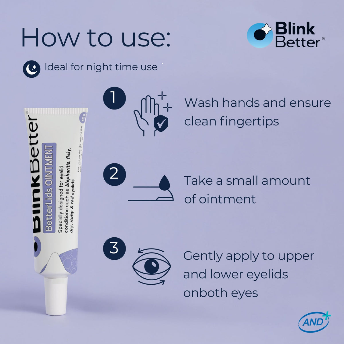 BlinkBetter BetterLids Eyelid Ointment (0.34 oz) – Deep-Moisturizing Oat Complex with Shea Butter & Panthenol for Dry, Itchy & Sensitive Skin