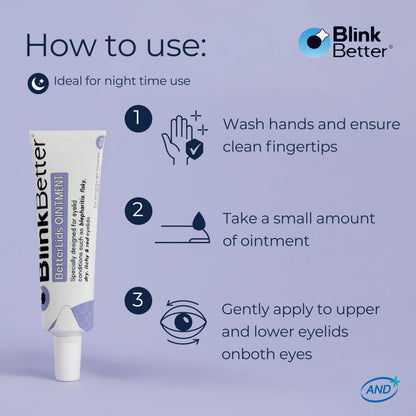 BlinkBetter BetterLids Eyelid Ointment (0.34 oz) – Deep-Moisturizing Oat Complex with Shea Butter & Panthenol for Dry, Itchy & Sensitive Skin
