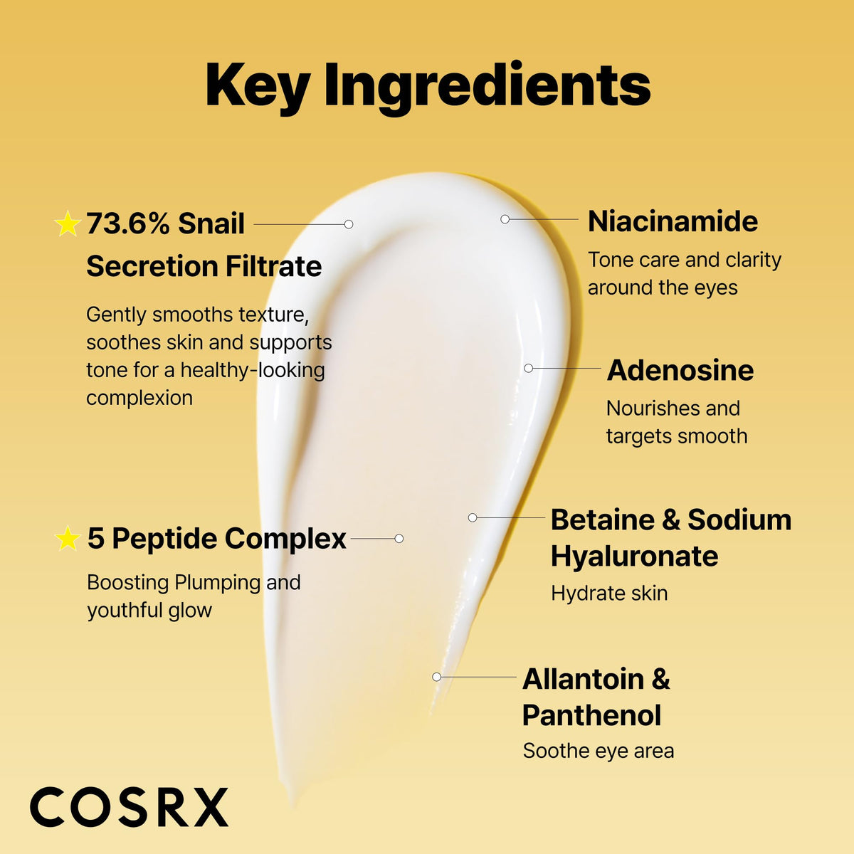 COSRX Advanced Snail Peptide Eye Cream (25ml / 0.84 fl.oz) – 73.7% Snail Mucin & Niacinamide for Dark Circles, Puffiness & Anti-Aging