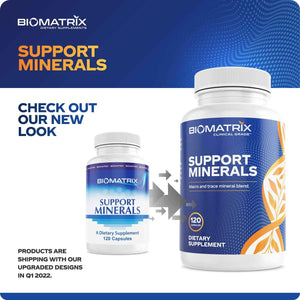 BioMatrix Chelated Mineral Supplement, Iron-Free, Calcium, Magnesium, Zinc - Albion Forms, Vitamin D3, Copper & Iodine, Bone Strength & Immune Aid, Krebs Cycle Energy, Veggie Caps, 30-Day Supply