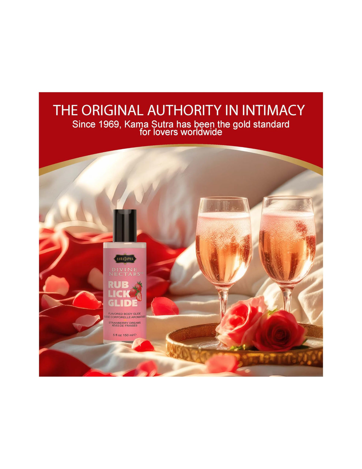 Kama Sutra Divine Nectars Strawberry Dreams 2 fl oz - Flavored 3-in-1: Use Oral, Massage, Water Based for Couples, Women, and Men. Body Topping Manufactured in USA. Ideal for Foreplay.