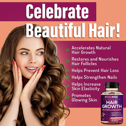 Hair Growth Vitamins for Women - Biotin 10,000mcg, Collagen, Patented OptiMSM, goMCT
