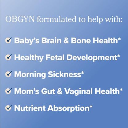 PREGGO Prenatal Vitamin + Probiotic with Folate & Choline - 30-Day Supply