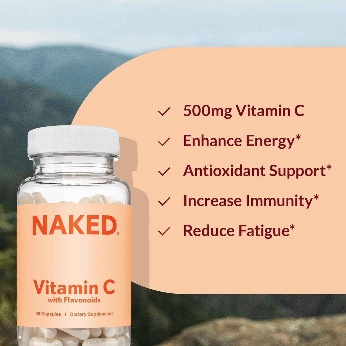 Naked Iron + Vitamin C Bundle - High-Potency Supplement for Deficiency, Energy Support, Red Blood Cell & Daily Antioxidant Immune Support - 65 mg Iron (60 Caps) + 500 mg Vitamin C (90 Caps)