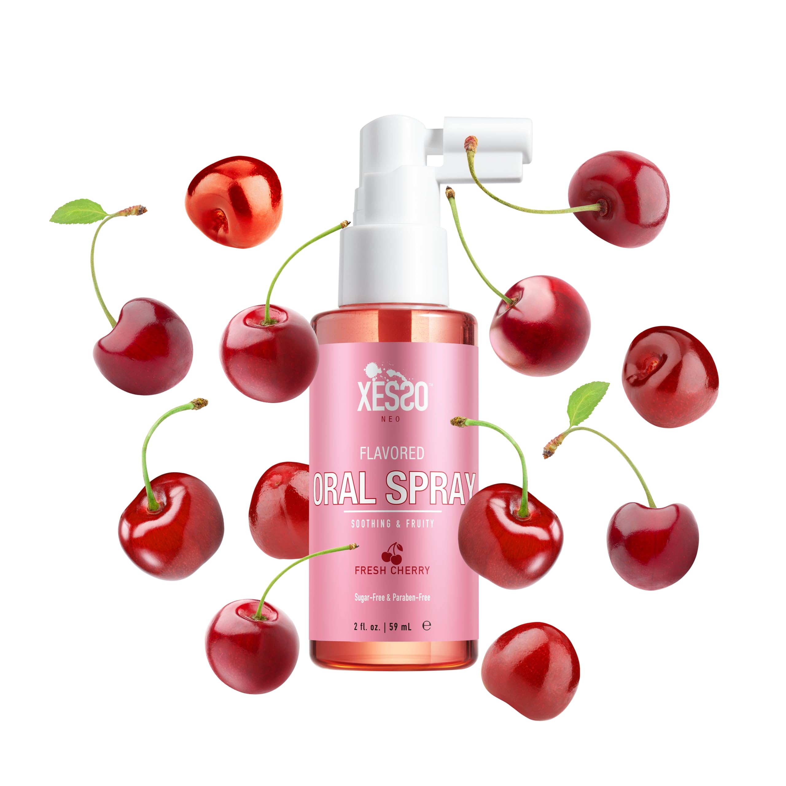 XESSO Flavored Oral Spray w/Fresh Cherry Scent 2 fl oz, Made in USA