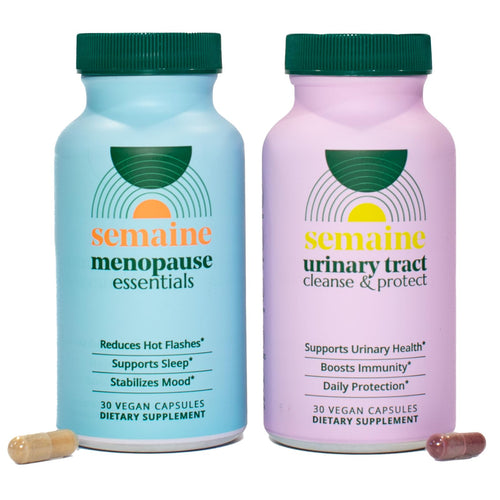 Peri/Menopause & Bladder Health Bundle – Reduce Hot Flashes & Night Sweats, Prevent & Soothe UTIs, Stabilize Mood & Thicken Hair. Clinically Tested. | 1 Month Supply