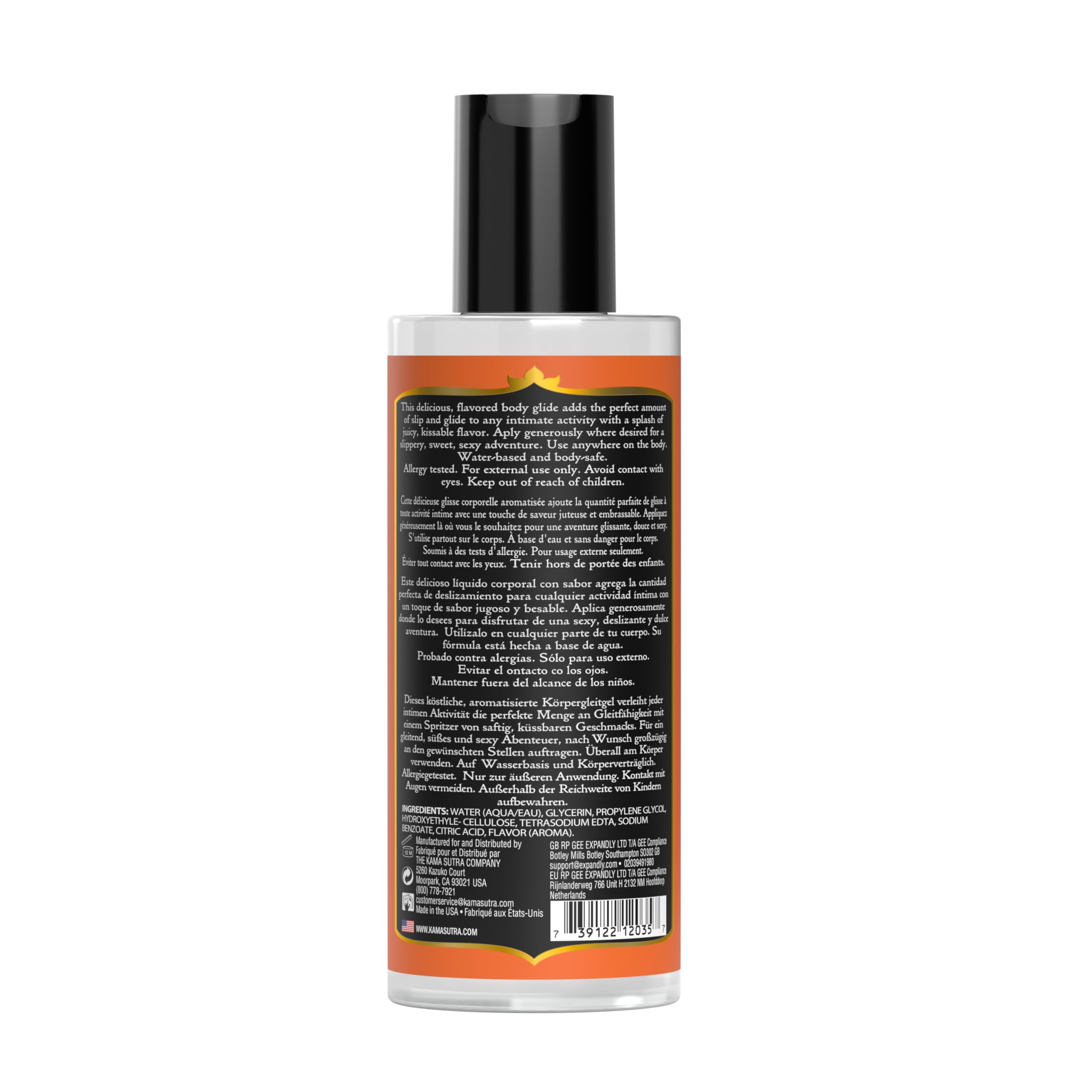 KAMA SUTRA Divine Nectars Tropical Mango 5 fl oz/150 ml - Slippery and Sweet Kissable Body Glide for All Over Sensual Massage