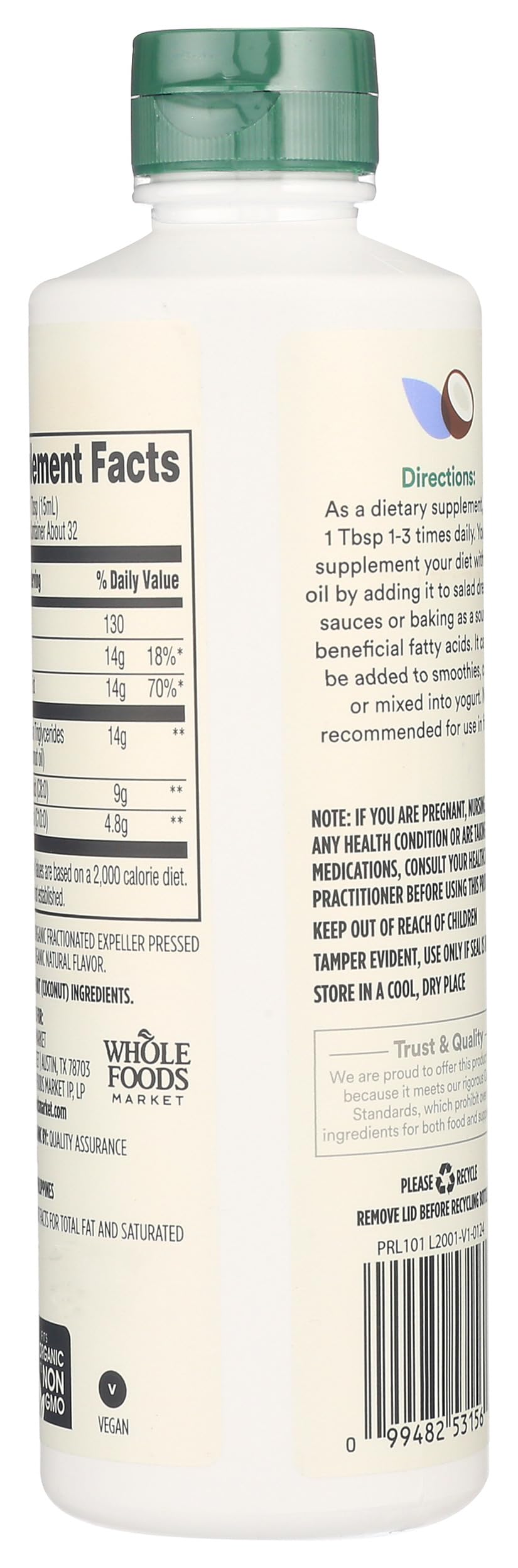 365 by Whole Foods Market, Organic Vanilla MCT Oil, 16 Fl Oz