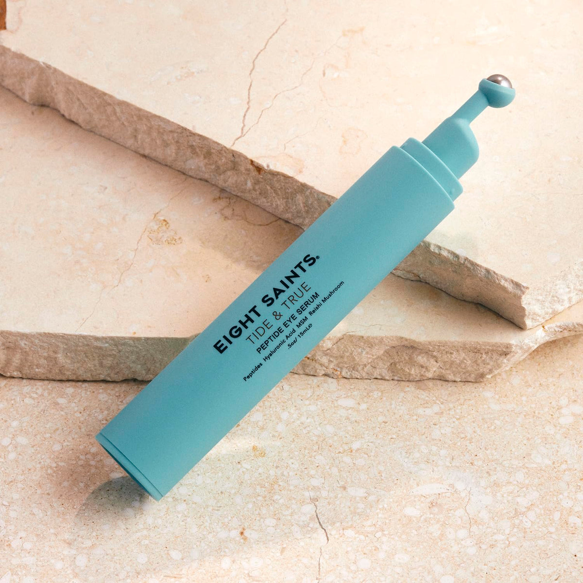 Eight Saints Tide & True Peptide Eye Serum (0.5 fl oz) – Under Eye Roller Ball Treatment for Puffiness, Dark Circles & Fine Lines