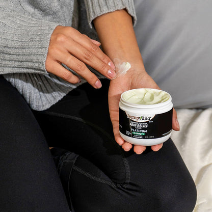 Hempvana Platinum Maximum Strength Relief Cream 4X Hemp for Muscles, Joints, Back, Knees, Shoulders, Neck, Elbows, Hands, Feet. AS SEEN ON TV. Odor-Free, Non-Greasy, Quickly Absorbs, 4X More Hemp