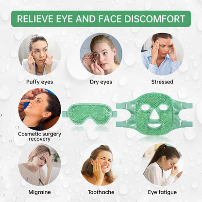 ZNÖCUETÖD Cooling Ice Face & Eye Mask – Luxury Gel Hot/Cold Pack for Puffiness, Sinus Relief, Dark Circles & Migraines | Soft Plush Backing