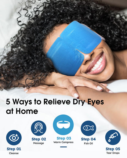 20-Pack Blueberry Steam Eye Masks – Sweet Antioxidant Warm Compress for Dry Eyes, Fatigue & Puffiness | Disposable Heated Sleep Mask | Spa Relaxation Gift