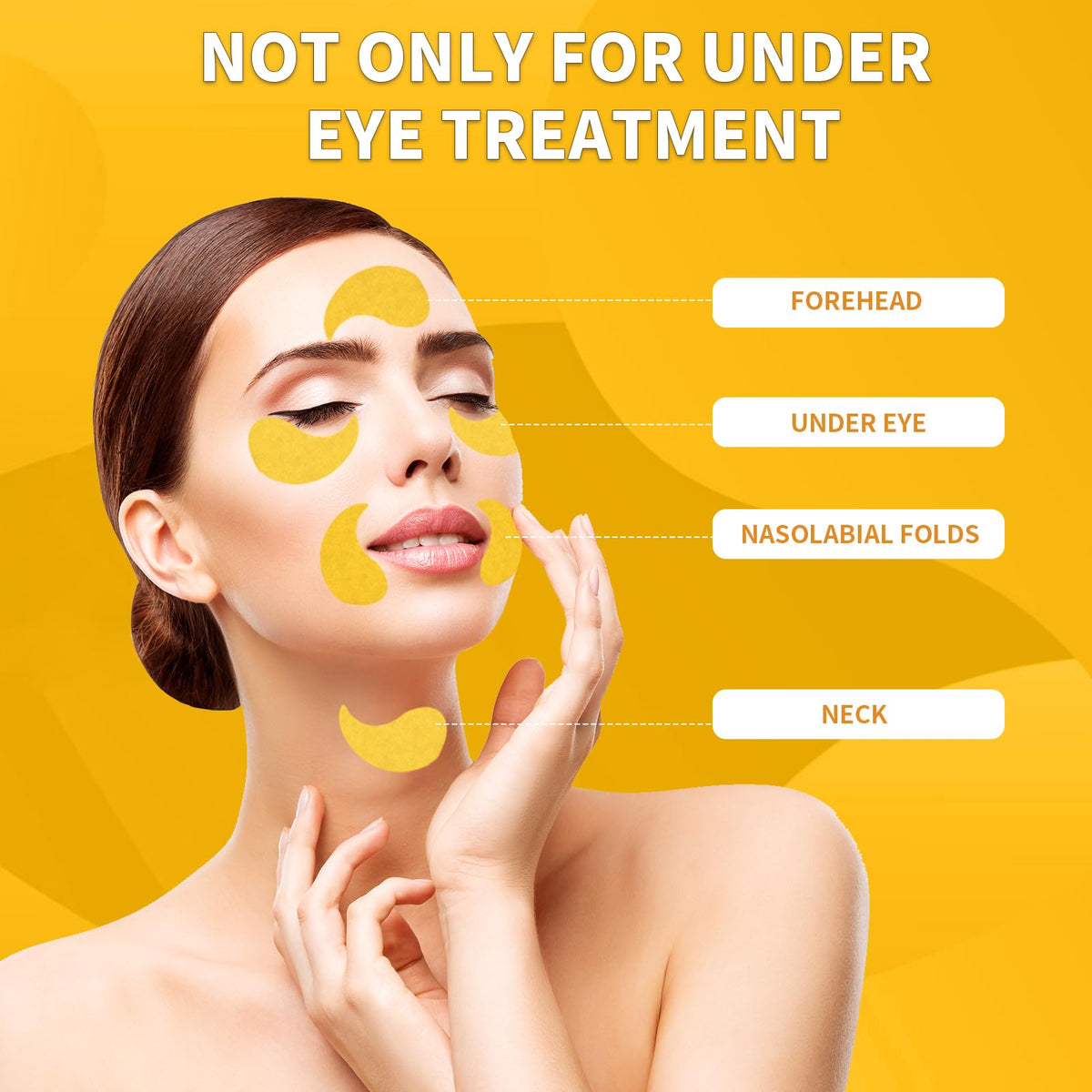Qyiywim 24K Gold Under Eye Patches – 70 PCS Eye Gel Pads for Dark Circles, Puffiness & Eye Bags