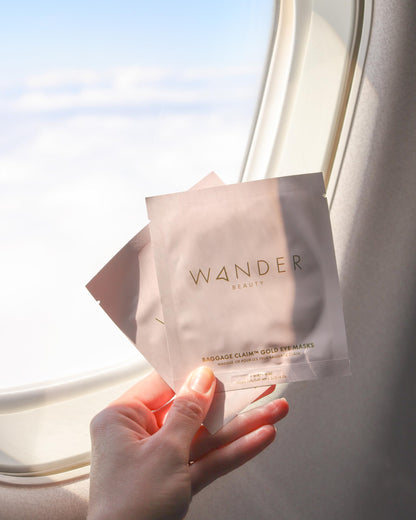 Wander Beauty Baggage Claim Eye Masks - Rose Gold & Gold Foil (2 Pack)