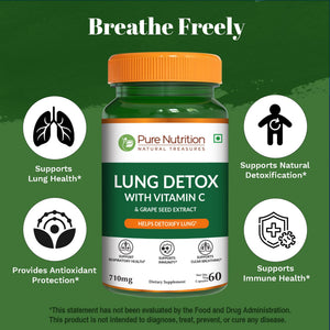 Pure Nutrition Lung Health Supplement | 60 Caps | Herbal Lung Support Formula with Quercetin, Vitamin C, Nettle, Vasaka Leaf, Lotus, Licorice & Ginger. PURE NUTRITION NATURAL TREASURESBuy Supplements Australia