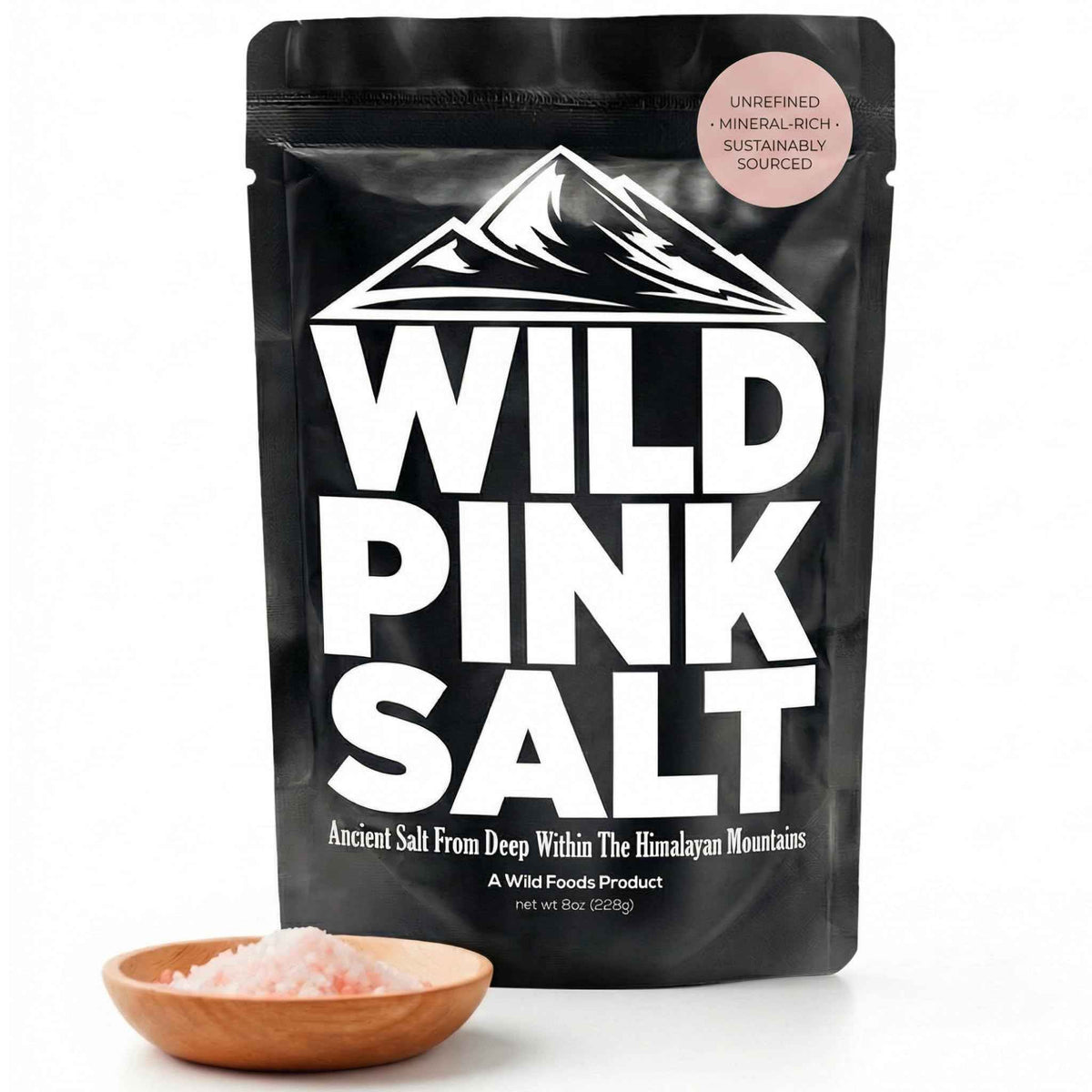 Wild Foods Pink Himalayan Salt, Fine Ground for Table and Cooking, 16 oz - 100% Real, Pure, Unrefined - Pink Himalayan Sea Salt with 80+ Minerals & Electrolytes, Small Batch, Ethically Sourced