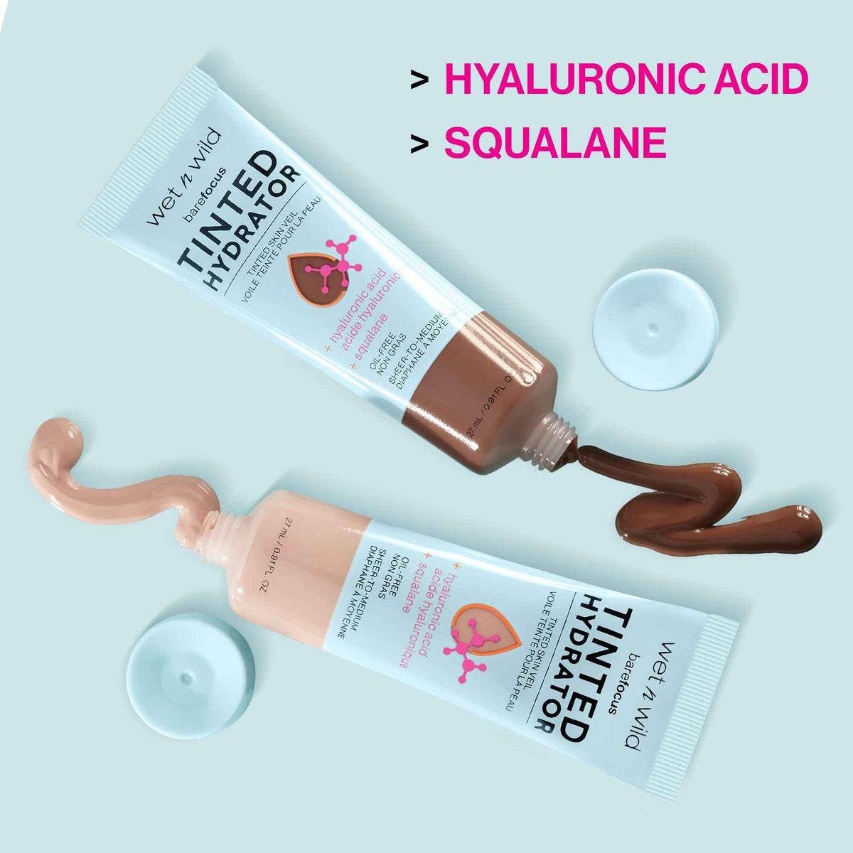 wet n wild Bare Focus Tinted Hydrator Tinted Skin Veil, Lightweight Buildable Coverage with Hyaluronic Acid & Vegan Squalane, Sheer-to-Medium Coverage