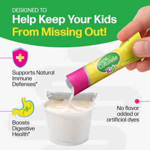 Culturelle Kids Daily Probiotic Packets for Kids, (Ages 3+) - 50 Count - From the #1 Pediatrician-Recommended Brand - Flavorless Daily Probiotics