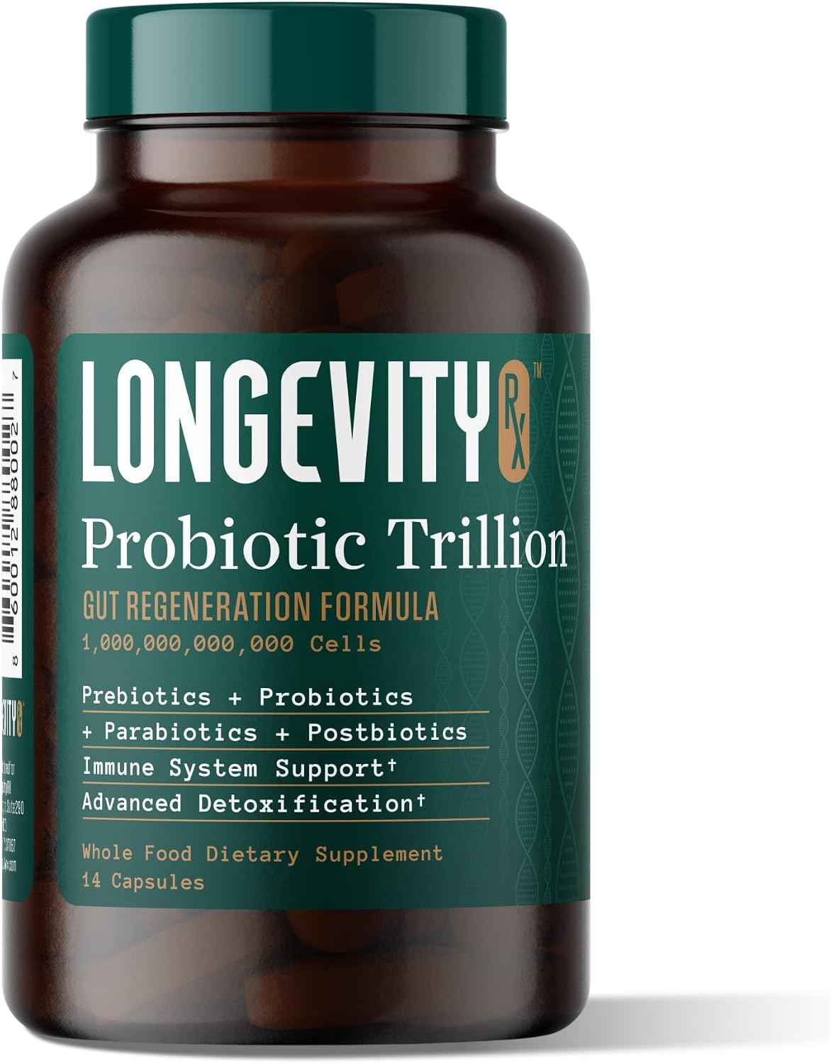 Probiotic Trillion - 1 Trillion CFU with Prebiotics, Probiotics, Parabiotics & Postbiotics - Bacillus Subtilis AB-22 - Gut Health, Immune Support, Glyphosate Detox - 30 Day Supply